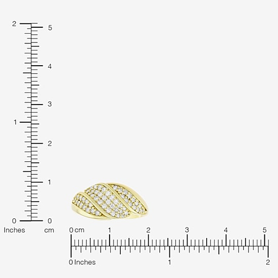 (H-I / Si1) Womens 3/8 CT. T.W. Lab Grown White Diamond 14K Gold Over Silver Band