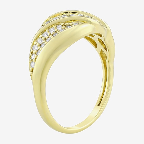 (H-I / Si1) Womens 3/8 CT. T.W. Lab Grown White Diamond 14K Gold Over Silver Band