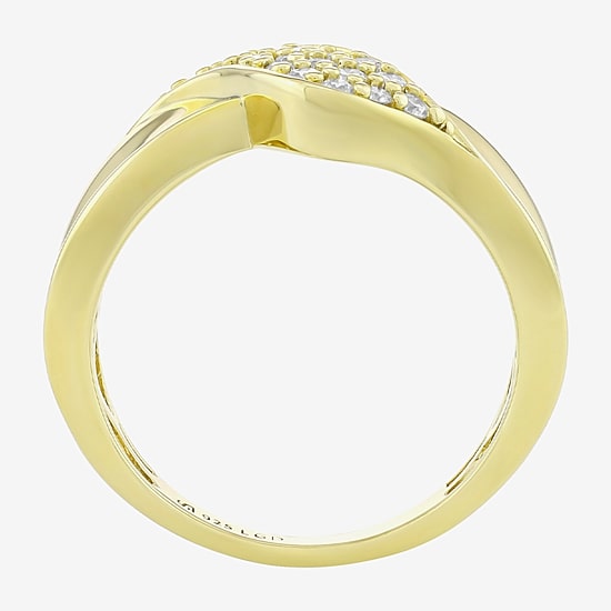 (H-I / Si1) Womens 2MM 1/4 CT. T.W. Lab Grown White Diamond 14K Gold Over Silver Band