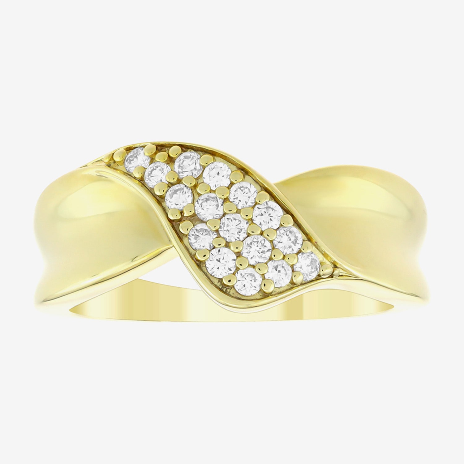 (H-I / Si1) Womens 2MM 1/4 CT. T.W. Lab Grown White Diamond 14K Gold Over Silver Band