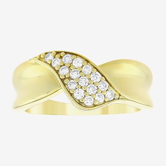 (H-I / Si1) Womens 2MM 1/4 CT. T.W. Lab Grown White Diamond 14K Gold Over Silver Band