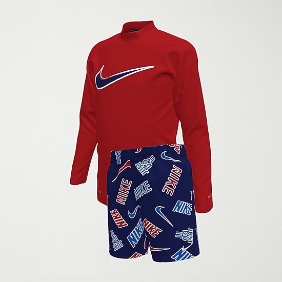 Nike Little Boys UV Protection Logo 2-pc. Rash Guard Set