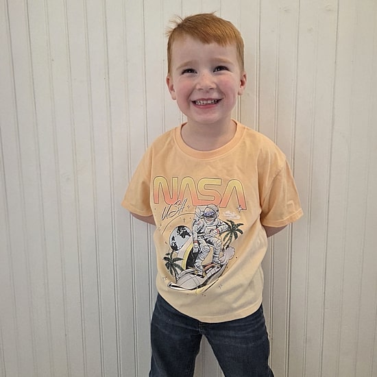 Grayson Little Toddler Boys Crew Neck Short Sleeve Relaxed Fit NASA Graphic T-Shirt