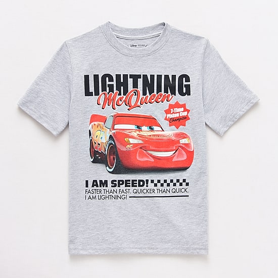 Disney Collection Boys Round Neck Short Sleeve Classic Fit Cars Graphic T-Shirt