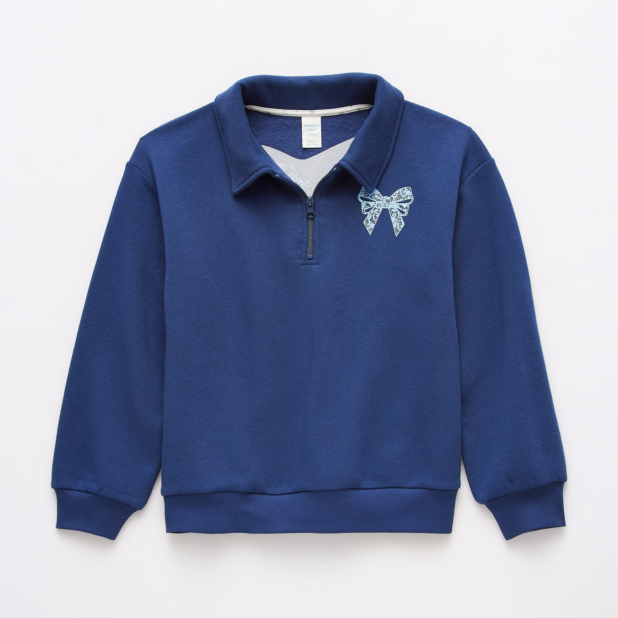 Thereabouts Little & Big Kid Girls Long Sleeve Fleece Casual Quarter-Zip Pullover
