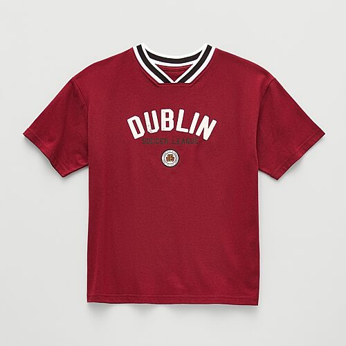 Thereabouts Little & Big Kid Boys V Neck Short Sleeve Oversized Graphic T-shirt In Red