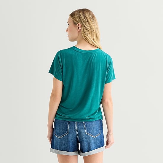 Arizona Womens Juniors Crew Neck Short Sleeve Regular Fit Graphic T-Shirt