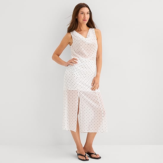 a.n.a Sheer Womens Draped Neck Sleeveless Tank Top