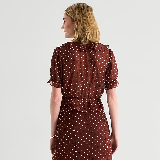 a.n.a Sheer Womens V Neck Short Sleeve Blouse
