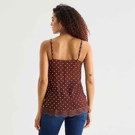 a.n.a Sheer Womens Sweetheart Neck Sleeveless Lace Trim Camisole