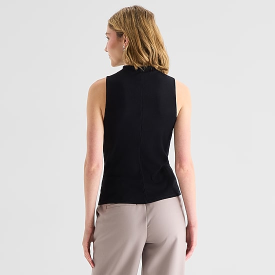 A.N.A Womens Funnel Neck Sleeveless Tank Top