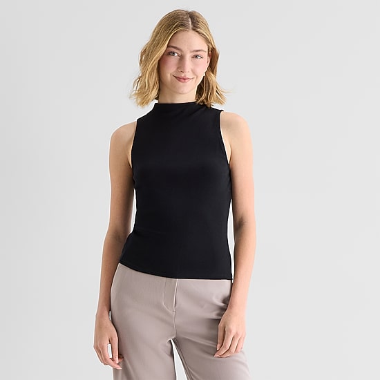A.N.A Womens Funnel Neck Sleeveless Tank Top