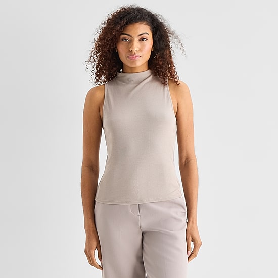 a.n.a Womens Funnel Neck Sleeveless Tank Top