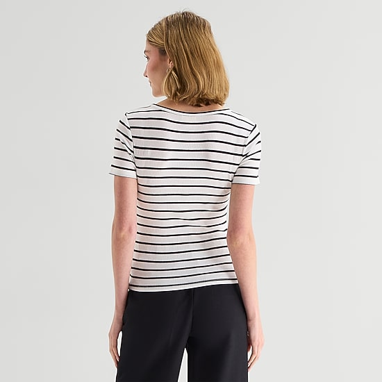 a.n.a Womens Short Sleeve Slim Fit Henley Shirt