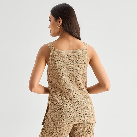 a.n.a Womens Square Neck Sleeveless Tank Top