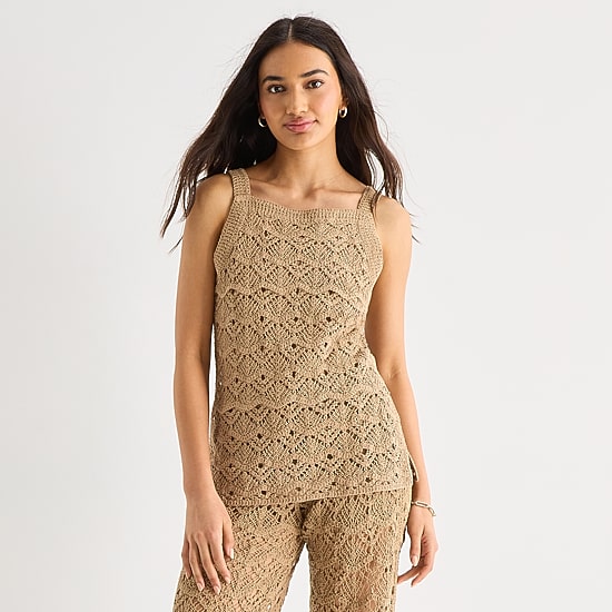 a.n.a Womens Square Neck Sleeveless Tank Top