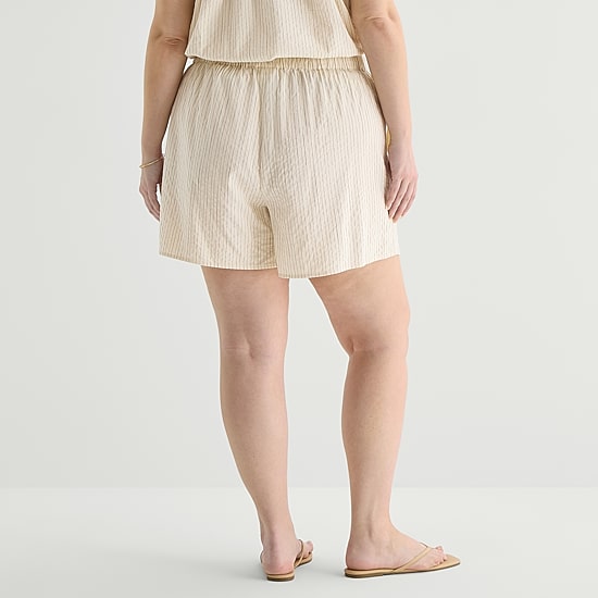 a.n.a Womens Plus Pull-On Short