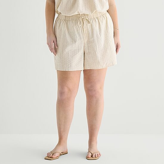 a.n.a Womens Plus Pull-On Short