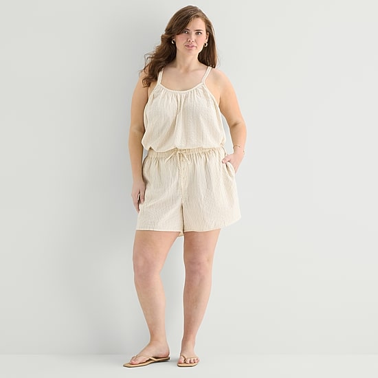 a.n.a Womens Plus Pull-On Short