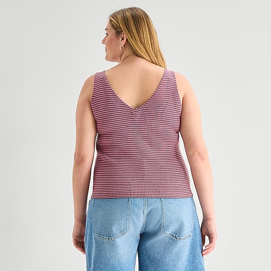 A.N.A Plus Womens V Neck Sleeveless Pullover Sweater