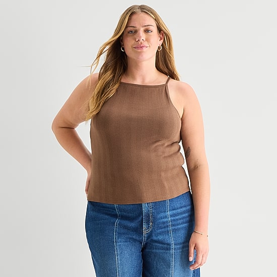 A.N.A Womens Plus Straight Neck Sleeveless Tank Top