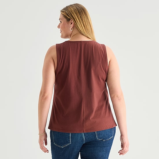 A.N.A Womens Plus Round Neck Sleeveless Tank Top