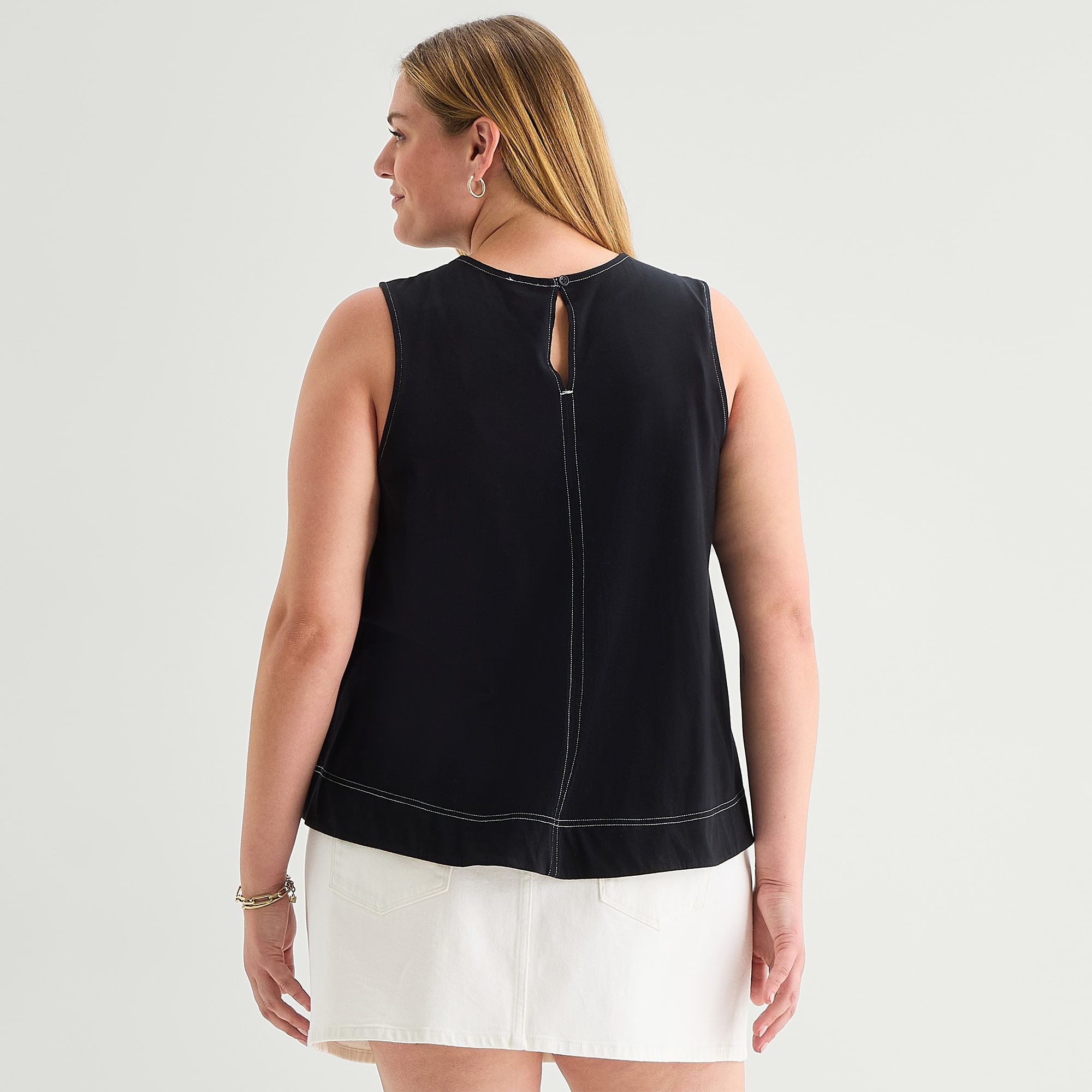 A.N.A Womens Plus Crew Neck Sleeveless Tank Top