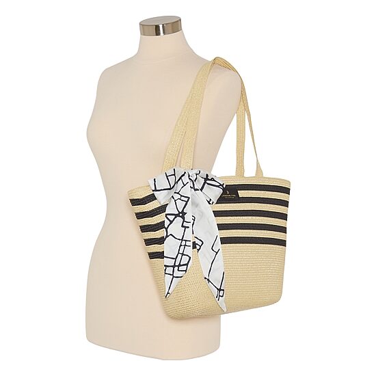 London Fog Straw Tote Bag