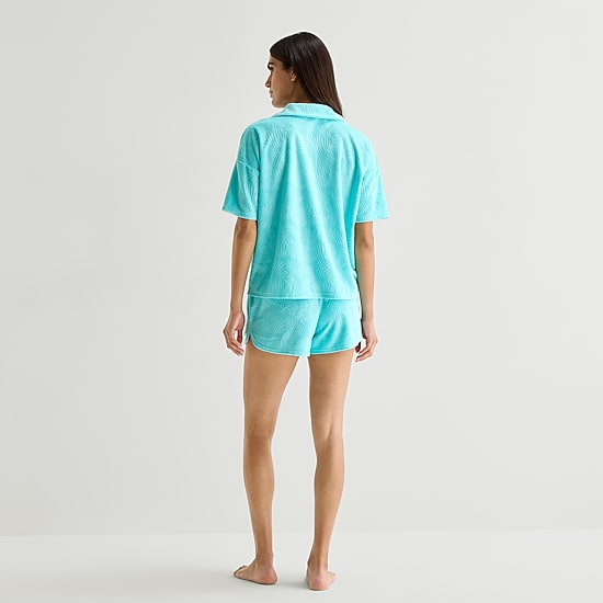 Sleep Chic Womens Short Sleeve Pajama Set