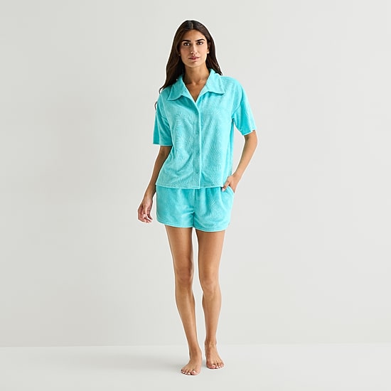 Sleep Chic Womens Short Sleeve Pajama Set