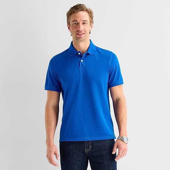 St. John's Bay Premium Stretch Mens Slim Fit Short Sleeve Polo Shirt