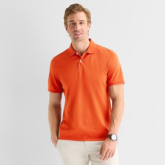 St. John's Bay Premium Stretch Mens Slim Fit Short Sleeve Polo Shirt