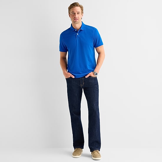 St. John's Bay Premium Stretch Mens Slim Fit Short Sleeve Polo Shirt
