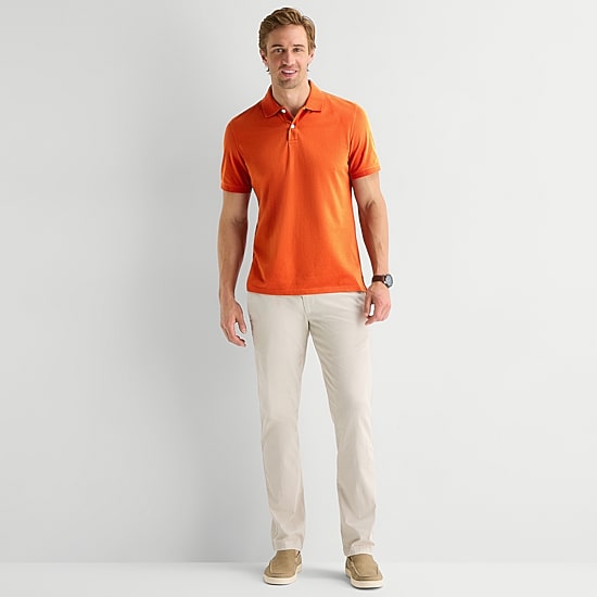 St. John's Bay Premium Stretch Mens Slim Fit Short Sleeve Polo Shirt