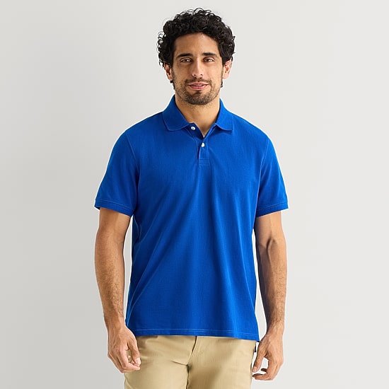 St. John's Bay Premium Stretch Mens Classic Fit Short Sleeve Polo Shirt