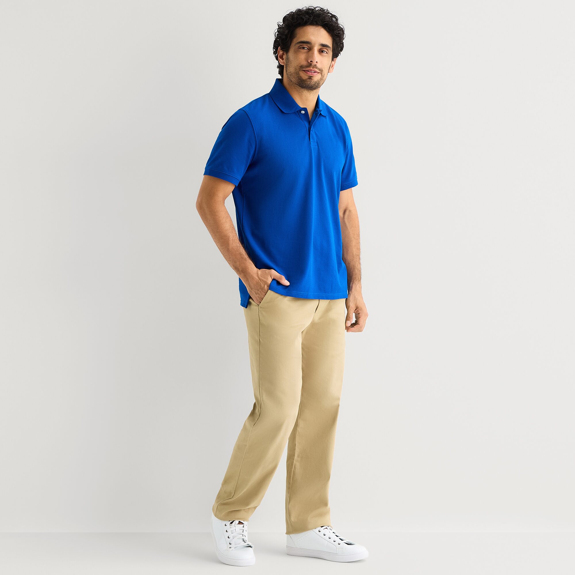 St. John's Bay Premium Stretch Mens Classic Fit Short Sleeve Polo Shirt