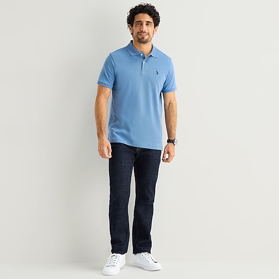 U.S. Polo Assn. Interlock Mens Classic Fit Short Sleeve Polo Shirt