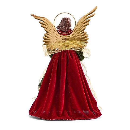 North Pole Trading Co. 16" Burgundy And Green Angel Christmas Angels Figurine