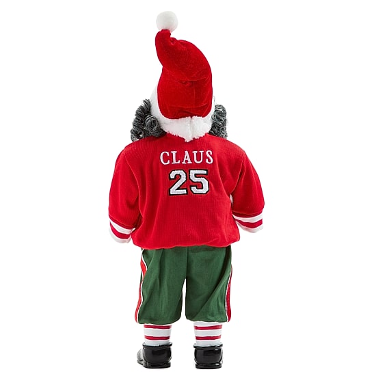 North Pole Trading Co. African American 18" Football Christmas Santa Figurine