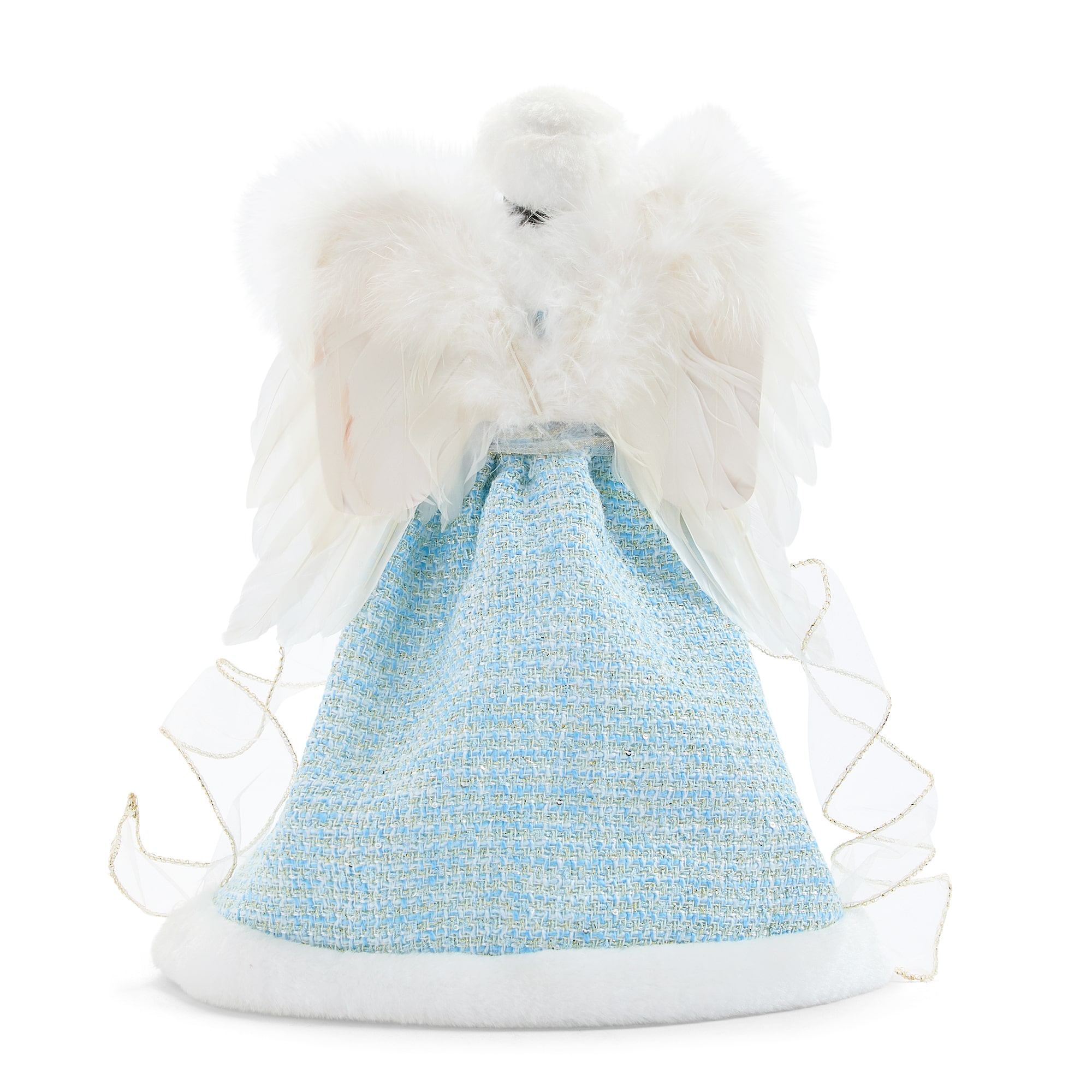 North Pole Trading Co. African American 12" Light Blue Angel Christmas Santa Figurine