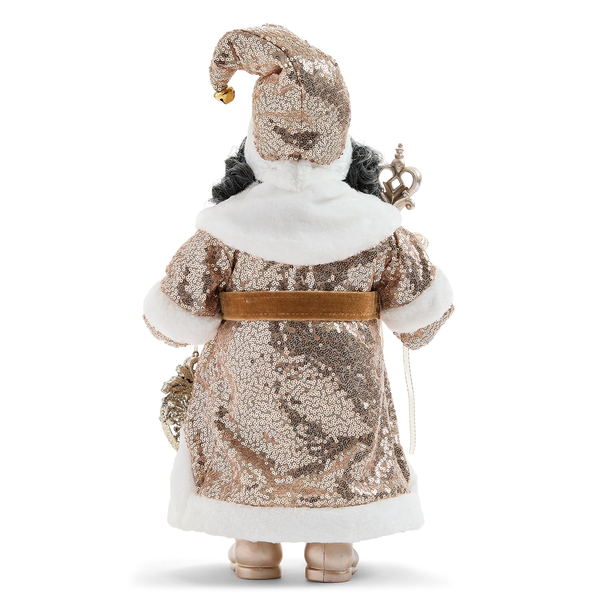 North Pole Trading Co. African American 18" Gold Christmas Santa Figurine
