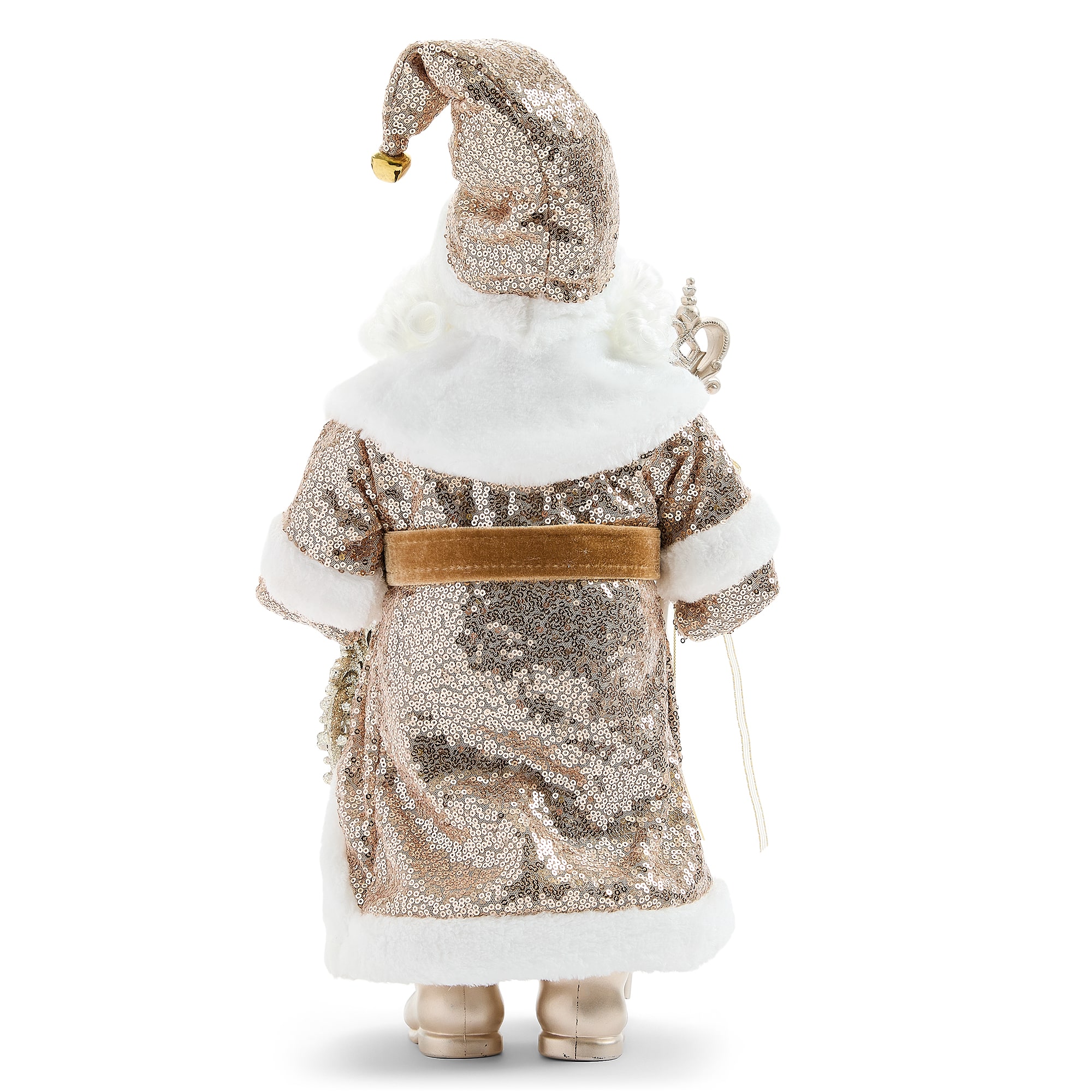 North Pole Trading Co. 18" Gold Sequin Christmas Santa Figurine