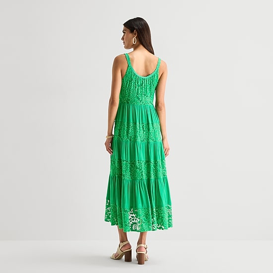 Isabel & Nina Womens Midi Scoop Neck Sleeveless Maxi Dress