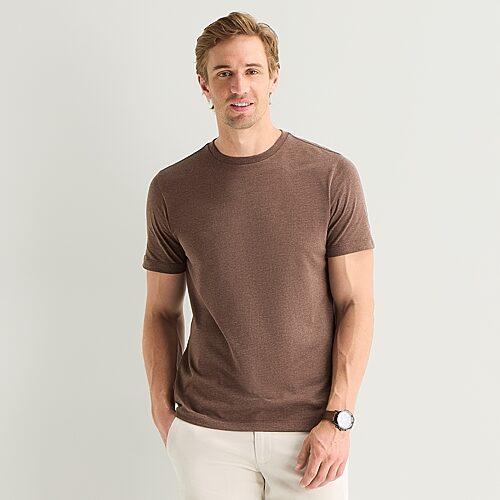 St. John's Bay Super Soft Mens Crew Neck Short Sleeve Stretch Fabric T-shirt In Brown
