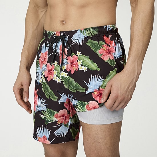 Free Country Mens 7" Camouflage Swim Trunks