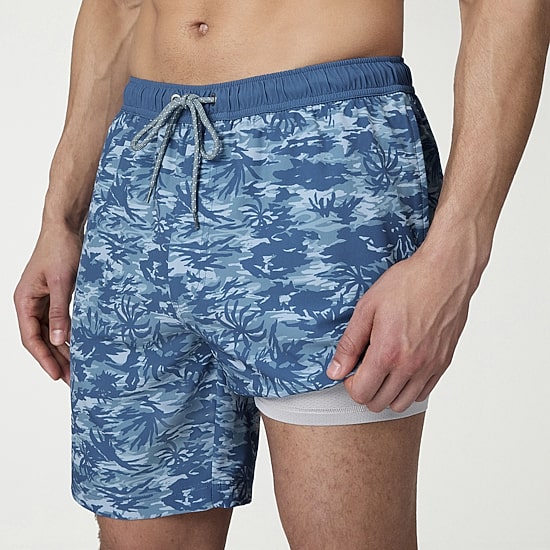 Free Country Mens 7" Camouflage Swim Trunks