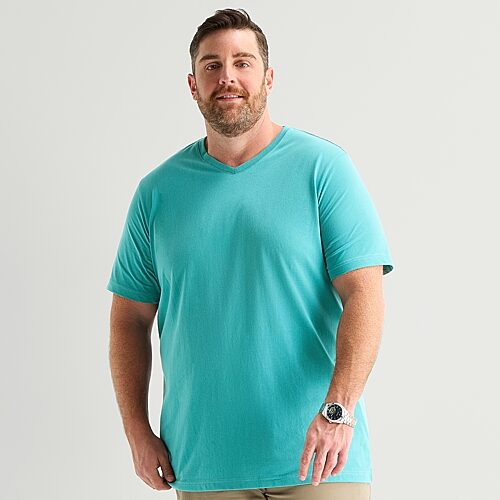 St. John's Bay Super Soft Mens V Neck Short Sleeve Quick Dry Big and Tall T-Shirt, X-large Tall, Green