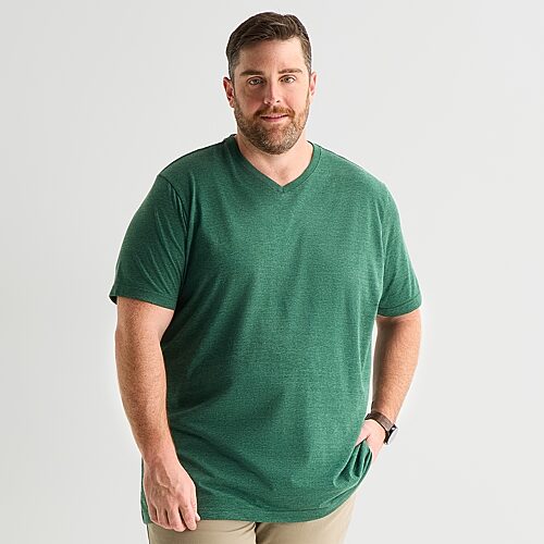 St. John's Bay Super Soft Mens V Neck Short Sleeve Quick Dry Big And Tall T-shirt In Green
