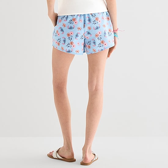 Stitch Boxer Short Womens Mid Rise Juniors Pull-On Short