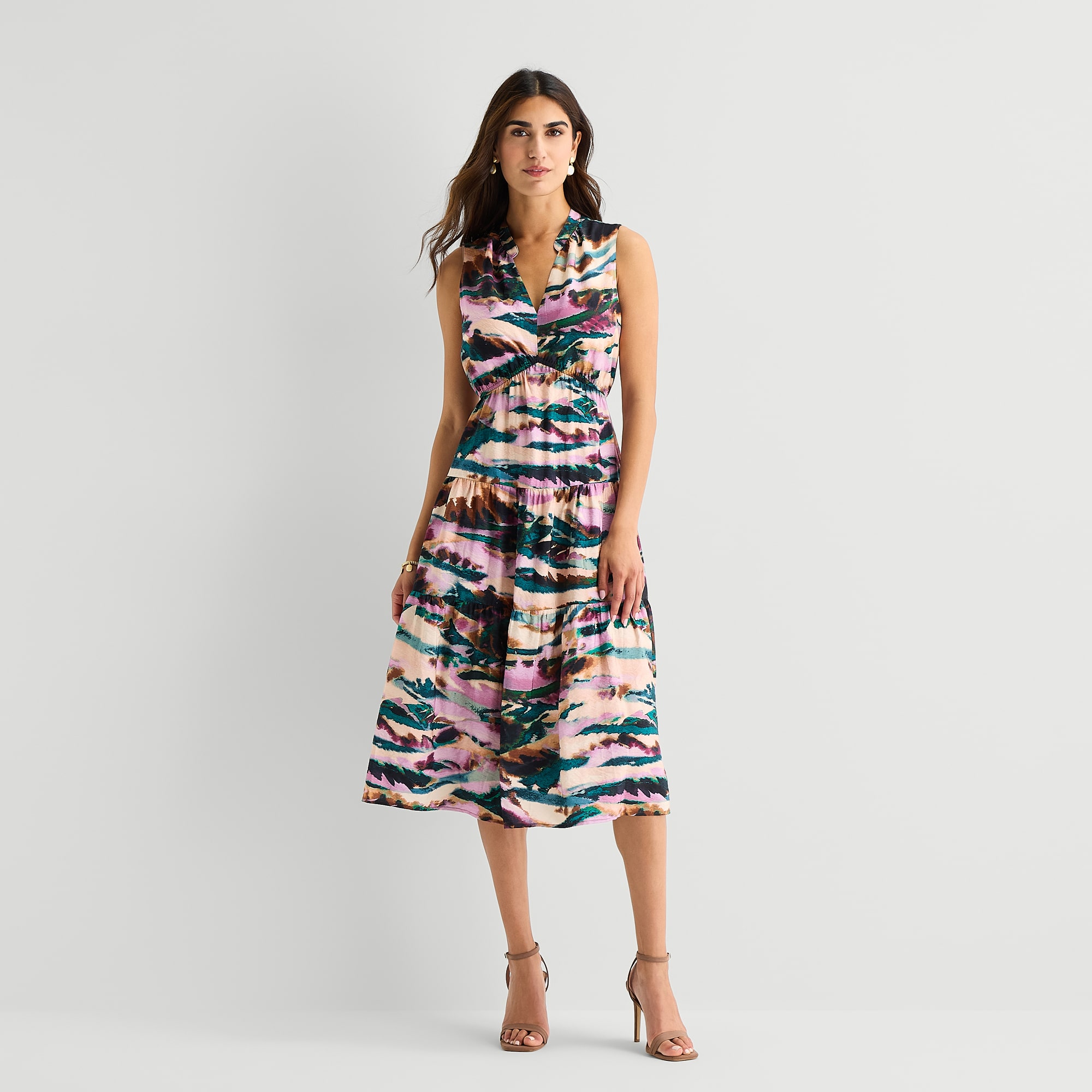 Isabel & Nina Womens V Neck Sleeveless Maxi Dress